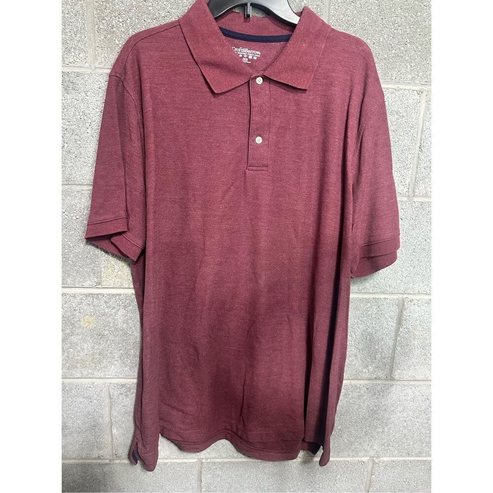 Croft & Barrow Men's Cranberry Polo Short Sleeve Shirt 2XB